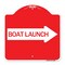 Signmission Designer Series Boat Launch W/ Right Arrow, Red & White Aluminum Sign, 18" x 18", RW-1818-24405 A-DES-RW-1818-24405 - alternate 1